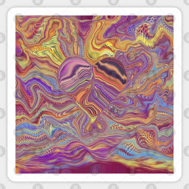 Tie Dye Ripples - psychedelic art, heart tie dye Sticker by aadventures